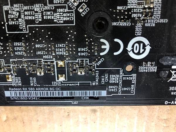 msi Radeon RX580 ARMOR 8G OC顯示