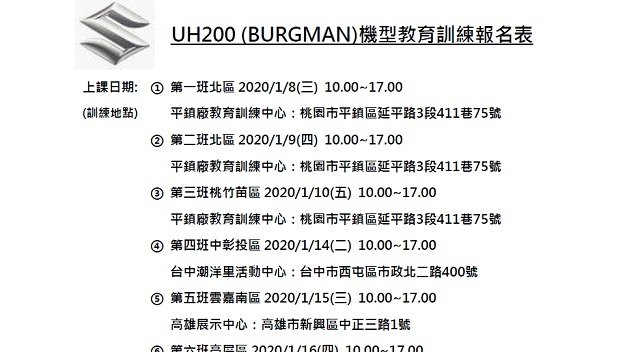 BURGMAN200 維修保養教育訓練