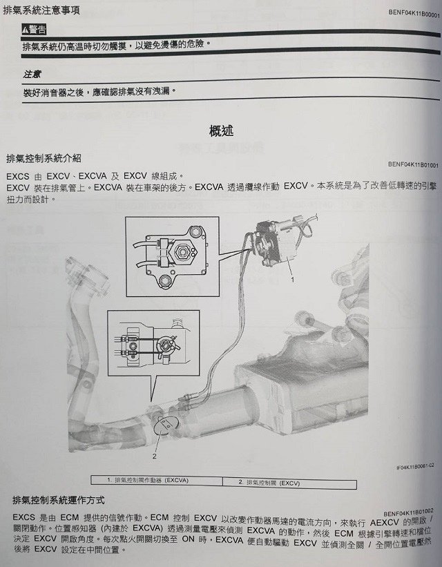 GSX-S1000 故障燈偶而亮起 EXCVA排氣控制閥馬達不會轉動