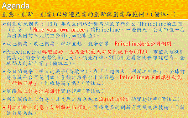 飯店創意創新實務流程討論與分享