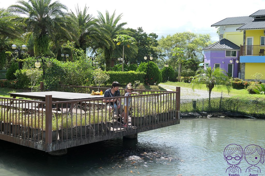 14 瑞穗棕櫚湖民宿 庭園式造景 餵魚