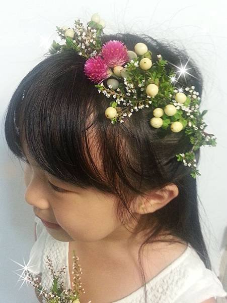 小花童頭花捧花