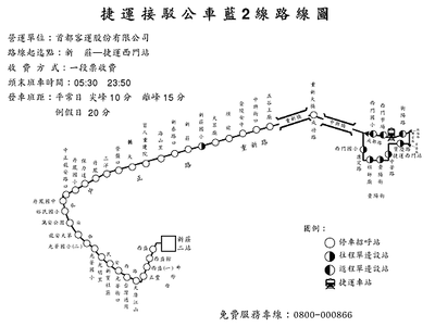 捷運接駁公車藍2 線路線圖