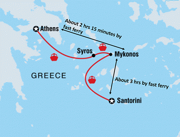 Sea Route from Athens to Santorini