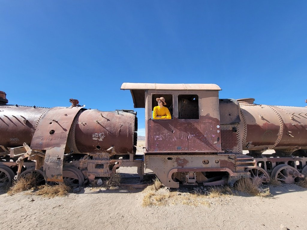 (玻利維亞) Uyuni 烏尤尼鹽沼 (1) 火車墳場 仙人