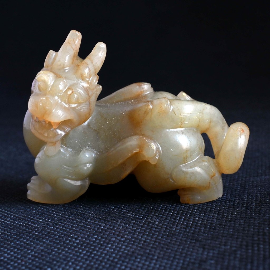 J655漢代青黃玉雙角辟邪(大-精76克)09.jpg