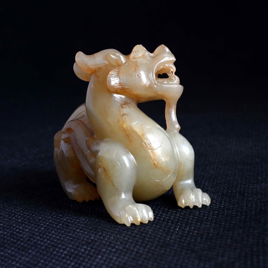 J655漢代青黃玉雙角辟邪(大-精76克)04.jpg