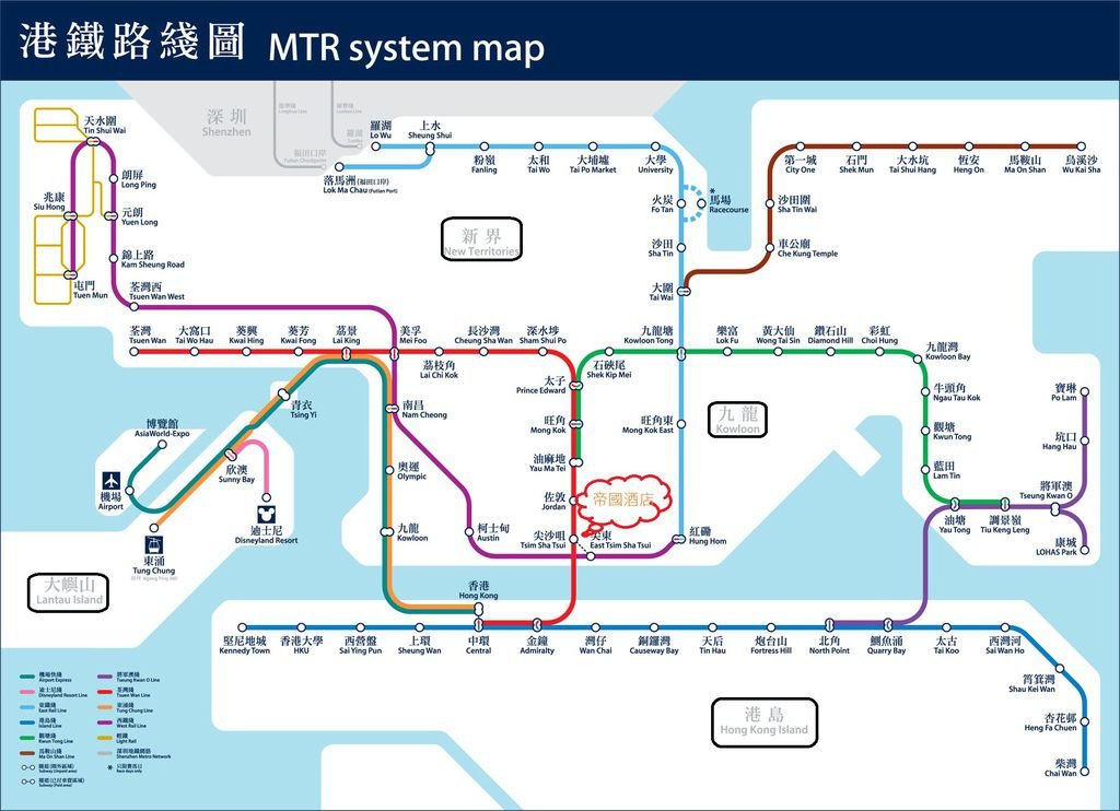 港鐵與帝國酒店地理位置