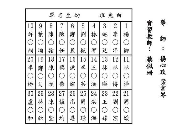 104公告版全園幼兒名單