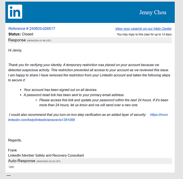 LinkedIn 賬號被限制了怎麽辦？