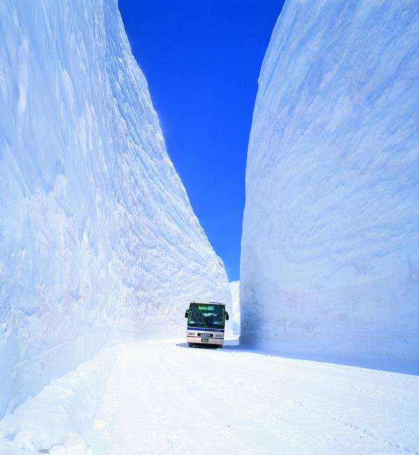 立山黑部的雪壁