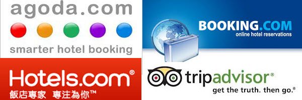 tripadvisor、Booking、Agoda、hotels.com