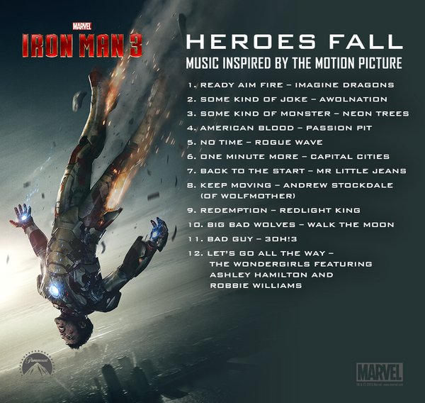 Iron Man 3 Heroes Fall 鋼鐵人3O.S.T. 電影原聲(歌曲番外篇)