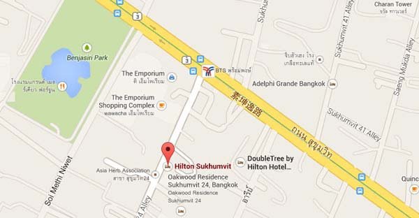 Hilton Sukhumvit Bangkok 希爾頓曼谷飯店地圖MAP