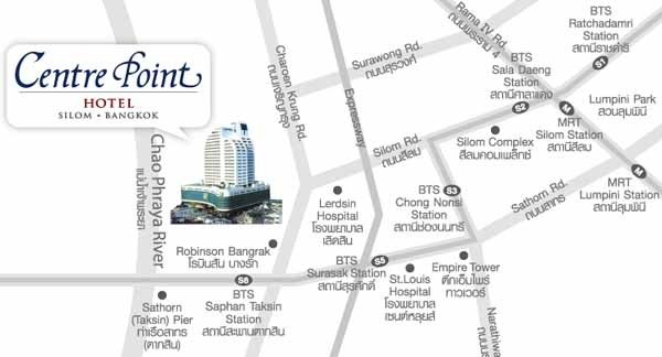 Centre Point Silom是隆中央酒店Saphan Taksin map