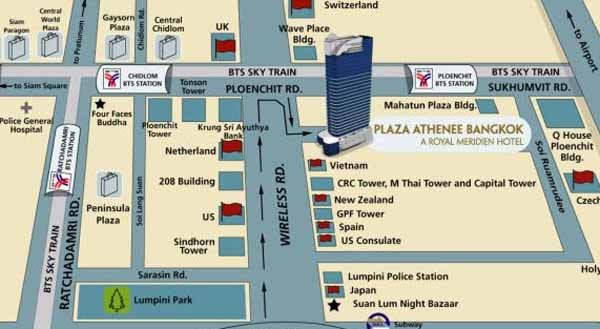 Plaza Athenee Bangkok-A Royal Meridien Hotel map