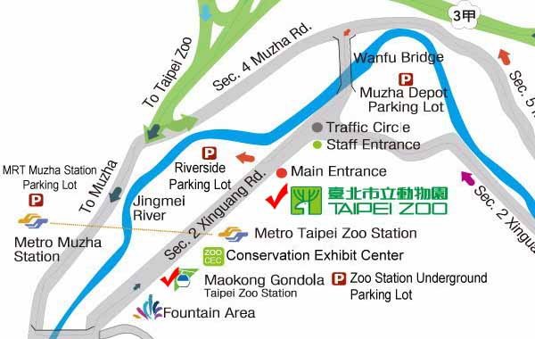 Transportation to Taipei Zoo Maokong Gondola MAP