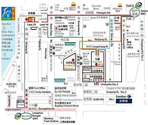 Ximenting (Ximending) tourist attractions Map3