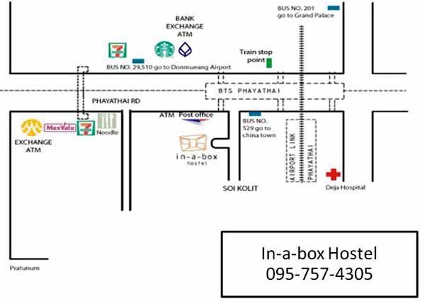 In a Box Hostel曼谷盒子背包客青年旅館@BTS Phaya Thai站MAP.jpg