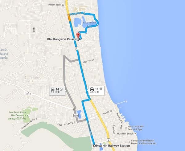 華欣忘憂宮Klai Kangwon Palace MAP