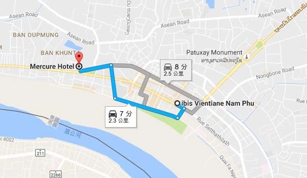 Ibis Vientiane Mercure Hotel Vientiane map