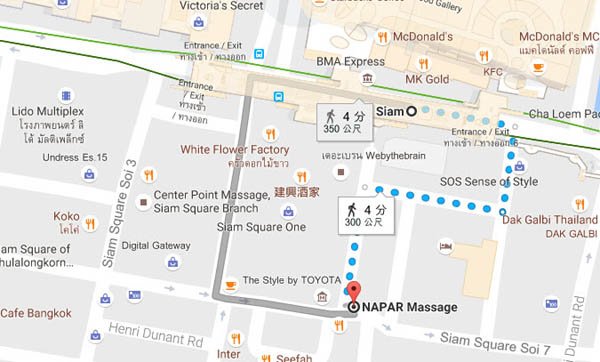 曼谷按摩Napar Massage Siam Square MAP.jpg