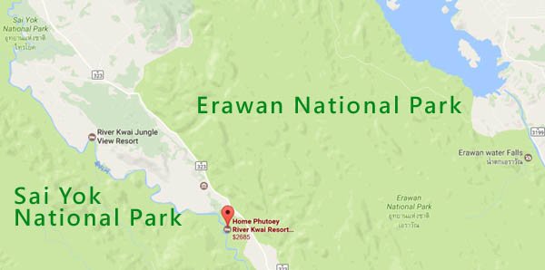 Erawan National Park Sai Yok National Park MAP