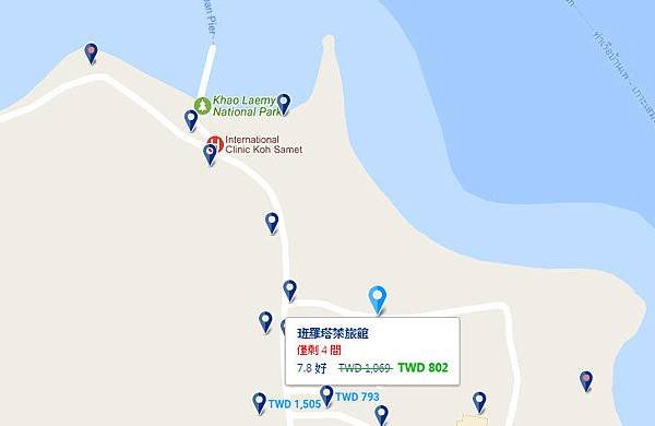 Baan Rom Talay samed map