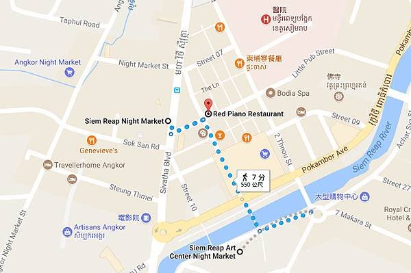 Angkor Siem Reap Night Market MAP