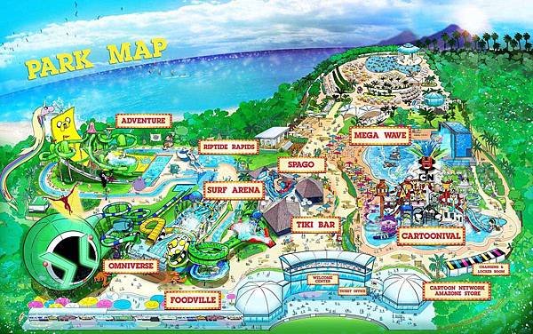 Cartoon Network Amazone Waterpark Pattaya MAP