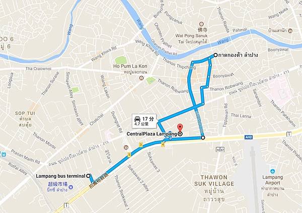 Kad Kong Ta Walking Street Market Lampang Thanon Talat Gao MAP