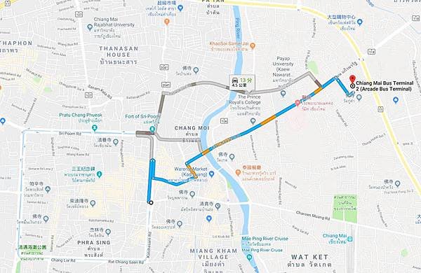 Chiang Mai Bus Terminal 2 (Arcade Bus Terminal)MAP