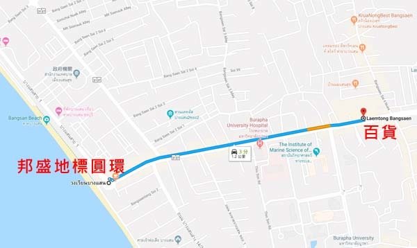 Laemtong Bangsaen mall Chon Buri map.jpg