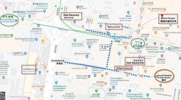 Siam Square Novotel Siam map