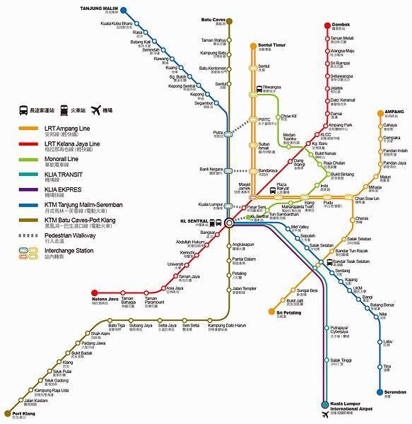 吉隆坡交通系統圖kl transit map