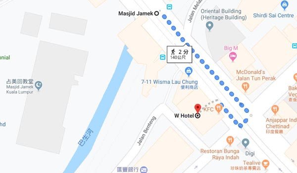 W Hotel@Masjid Jamek Kuala Lumpur MAP