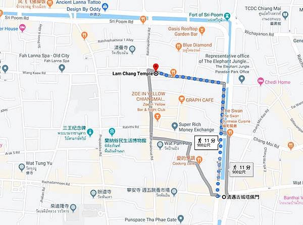 Lam Chang Temple Chiang Mai map.jpg