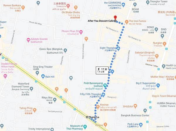 After You Dessert Cafe Thonglor soi 13 map.jpg