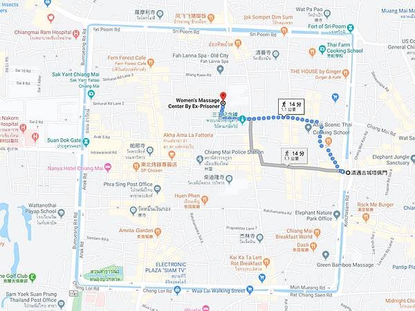 清邁女子監獄按摩館 MAP