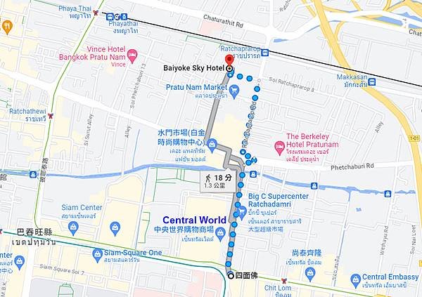 Chit Lom to Baiyoke Sky Hotel Sky walk map.jpg