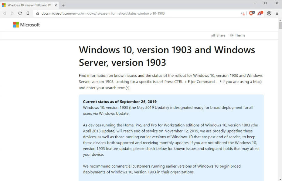 MS Win 10 1909更新.PNG