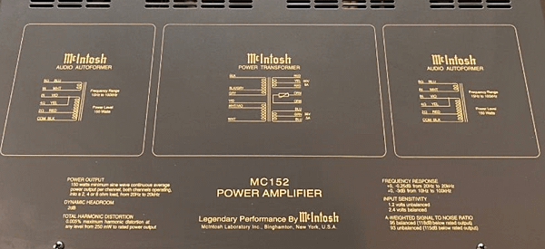 McIntosh MC152立體聲後級擴大機-中音豐滿像膽機