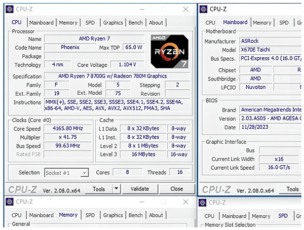 AMD Ryzen 7 8700G APU內顯Radeon 