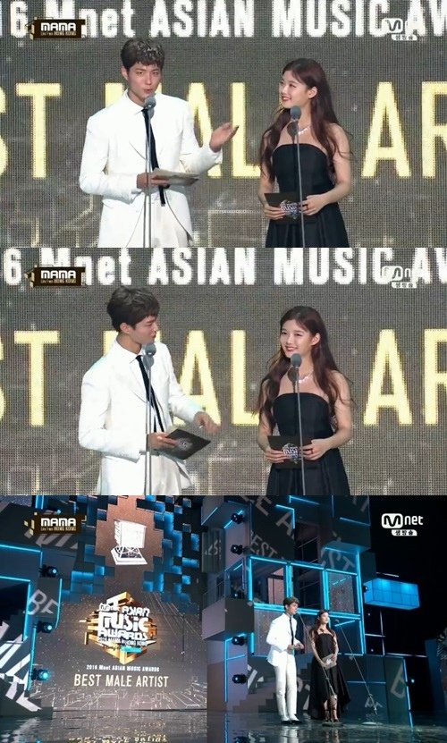 朴寶劍金裕貞亮相「2016 MAMA」 「暎瑥情侶」逗樂粉絲