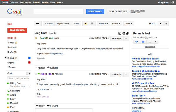 Gmail&apos;s new look 