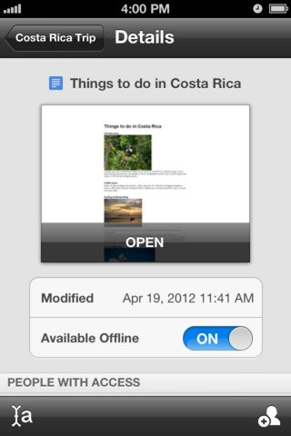 Google Drive iOS App