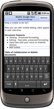 Google Docs支援手機編輯