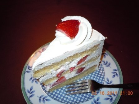 Strawberry Cake slice