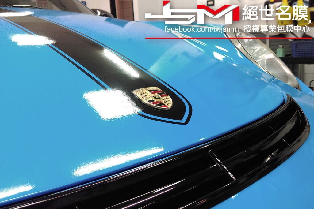 Porsche 997全車改色包膜 烤漆水藍 (2).jpg