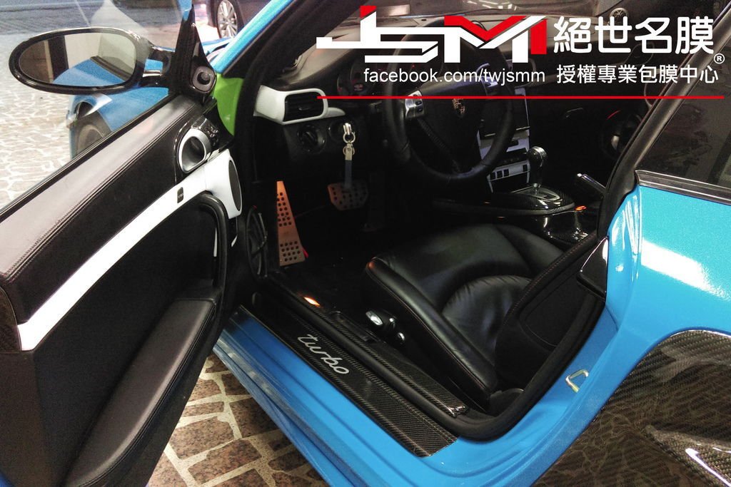Porsche 997全車改色包膜 烤漆水藍 (7).jpg